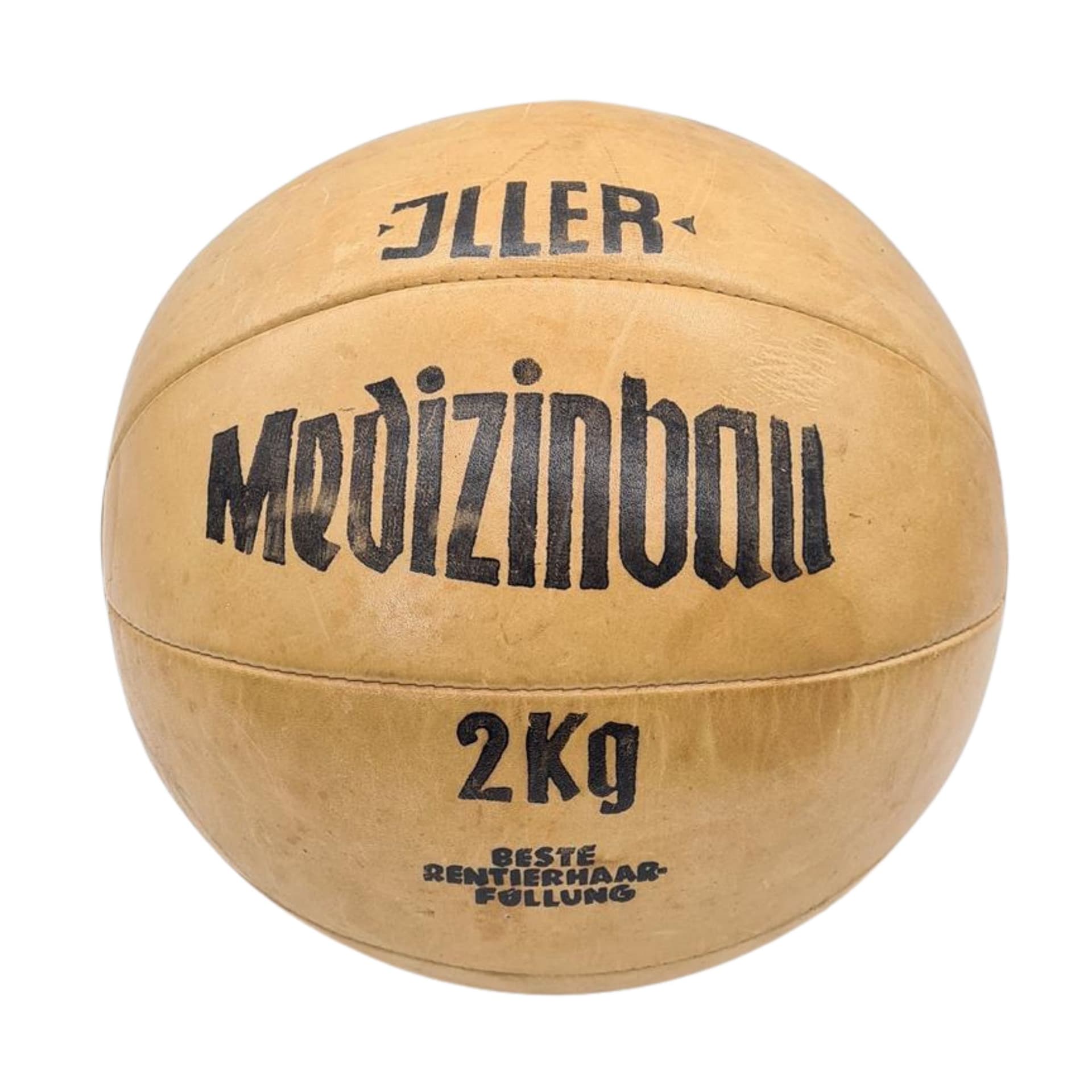 Skórzana piłka lekarska 2 kg, Jiller, lata 50.