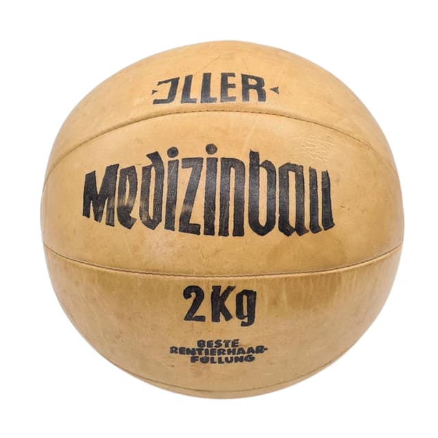Skórzana piłka lekarska 2 kg, Jiller, lata 50. - WYMIARY