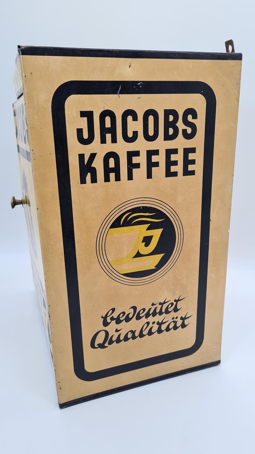 Puszka reklamowa, kremowy, metal, Jacobs Kaffee, Niemcy, lata 30. - 169514