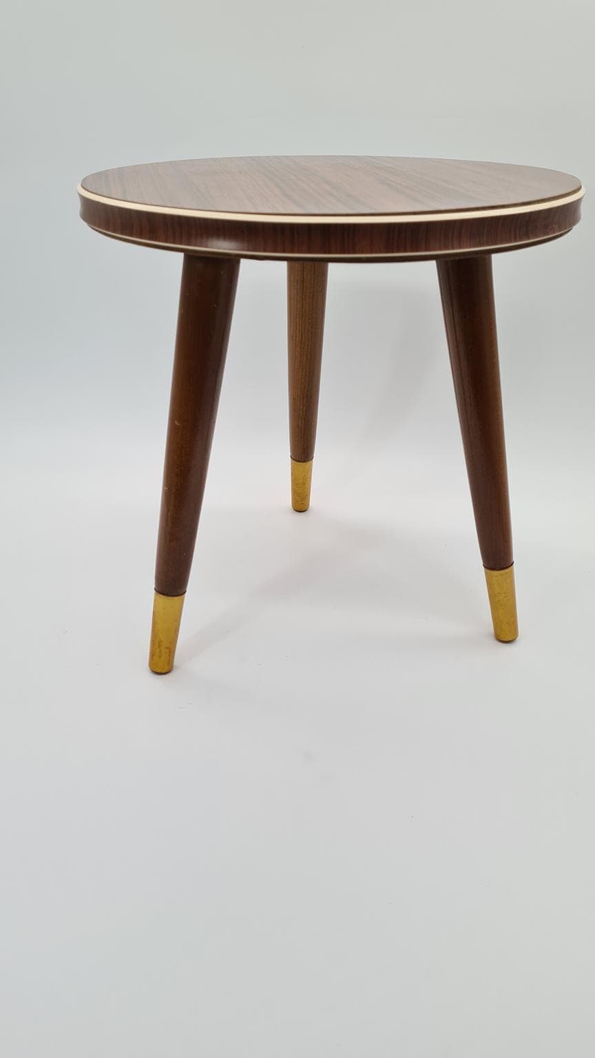 Stolik pomocniczy Rockabilly, brązowy beżowy, laminat drewno, Niemcy, lata 70. - 169520