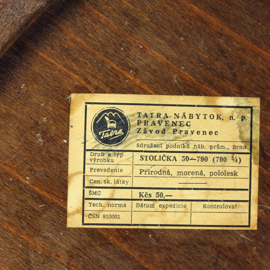 Krzesło bistro, dąb ciemnobrązowy, Tatra Nabytok, Czechosłowacja, lata 60. - 169573