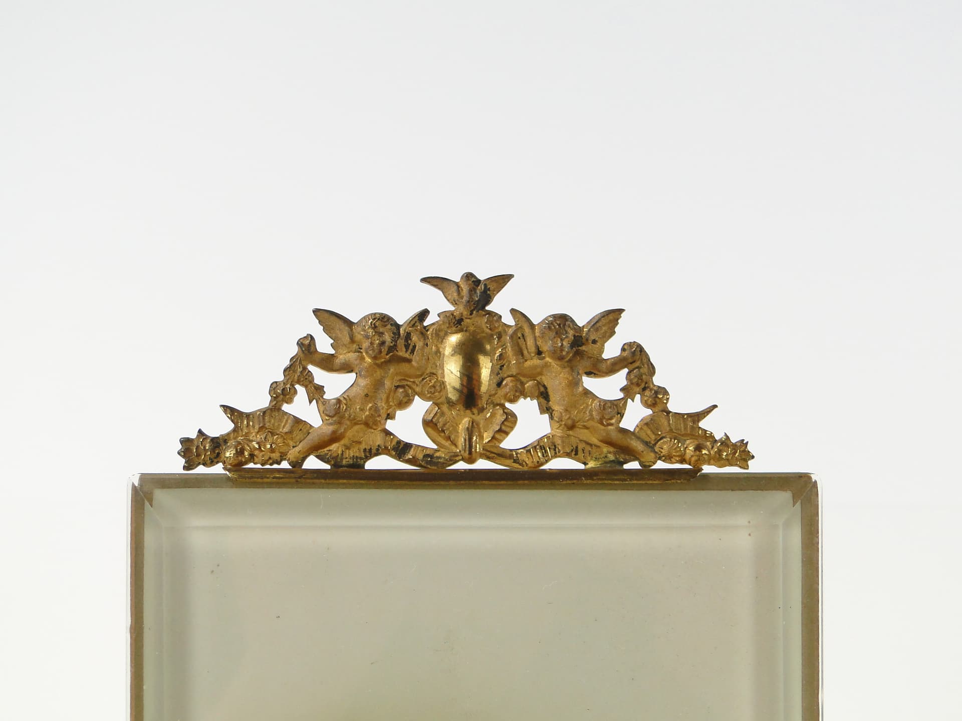 Kryształowa ramka na zdjęcie z cherubinami XIX w - 169590