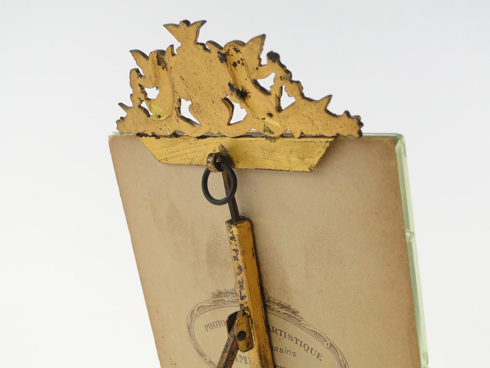 Kryształowa ramka na zdjęcie z cherubinami XIX w - 169588