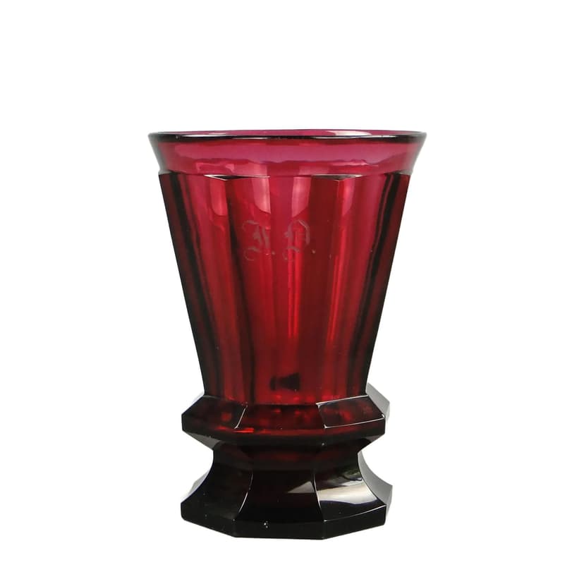 Beaker Biedermeier, ruby crystal, Austria-Hungary, 19th c.