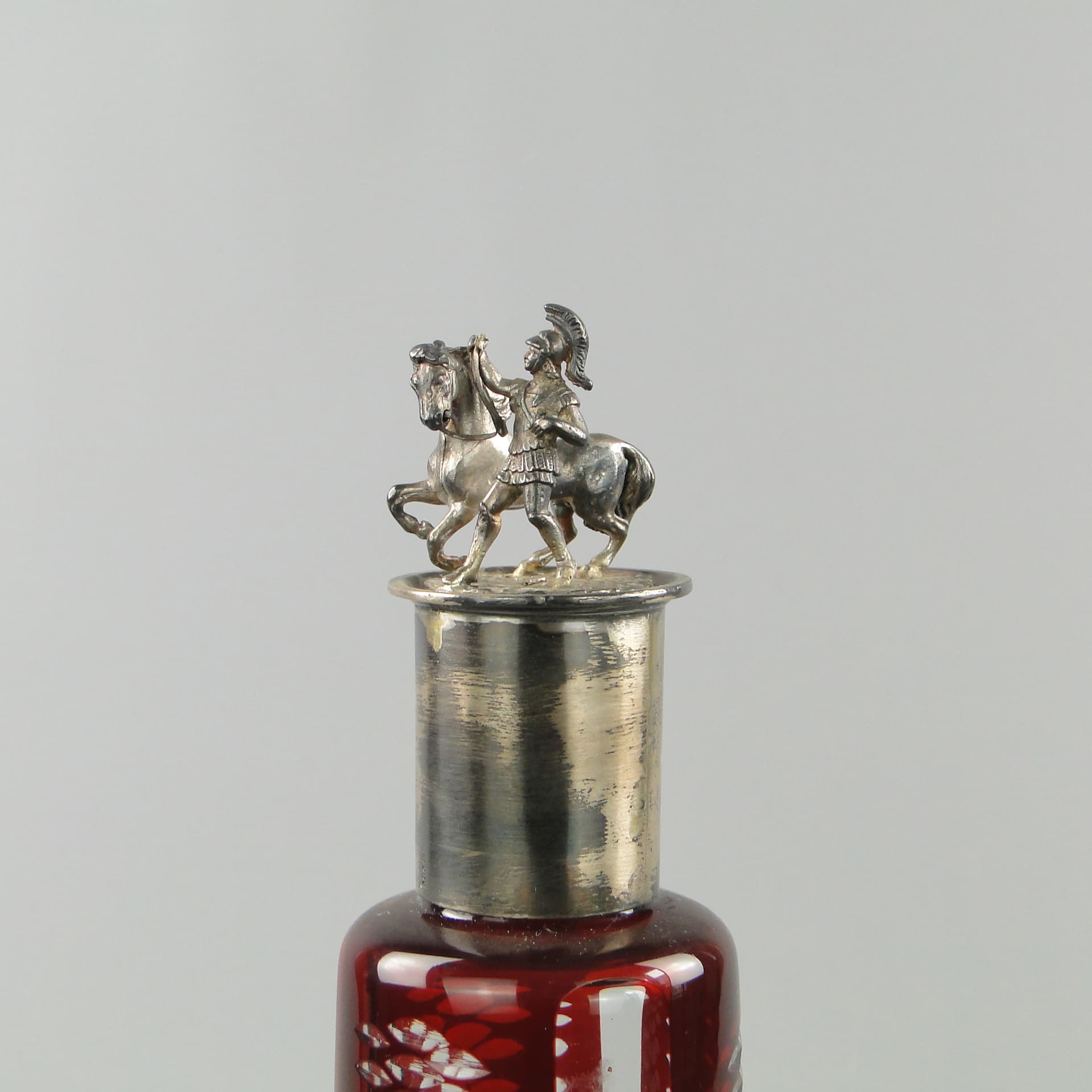 Karafka, szkło czerwony, srebro, Niemcy, XIX w. - 169628