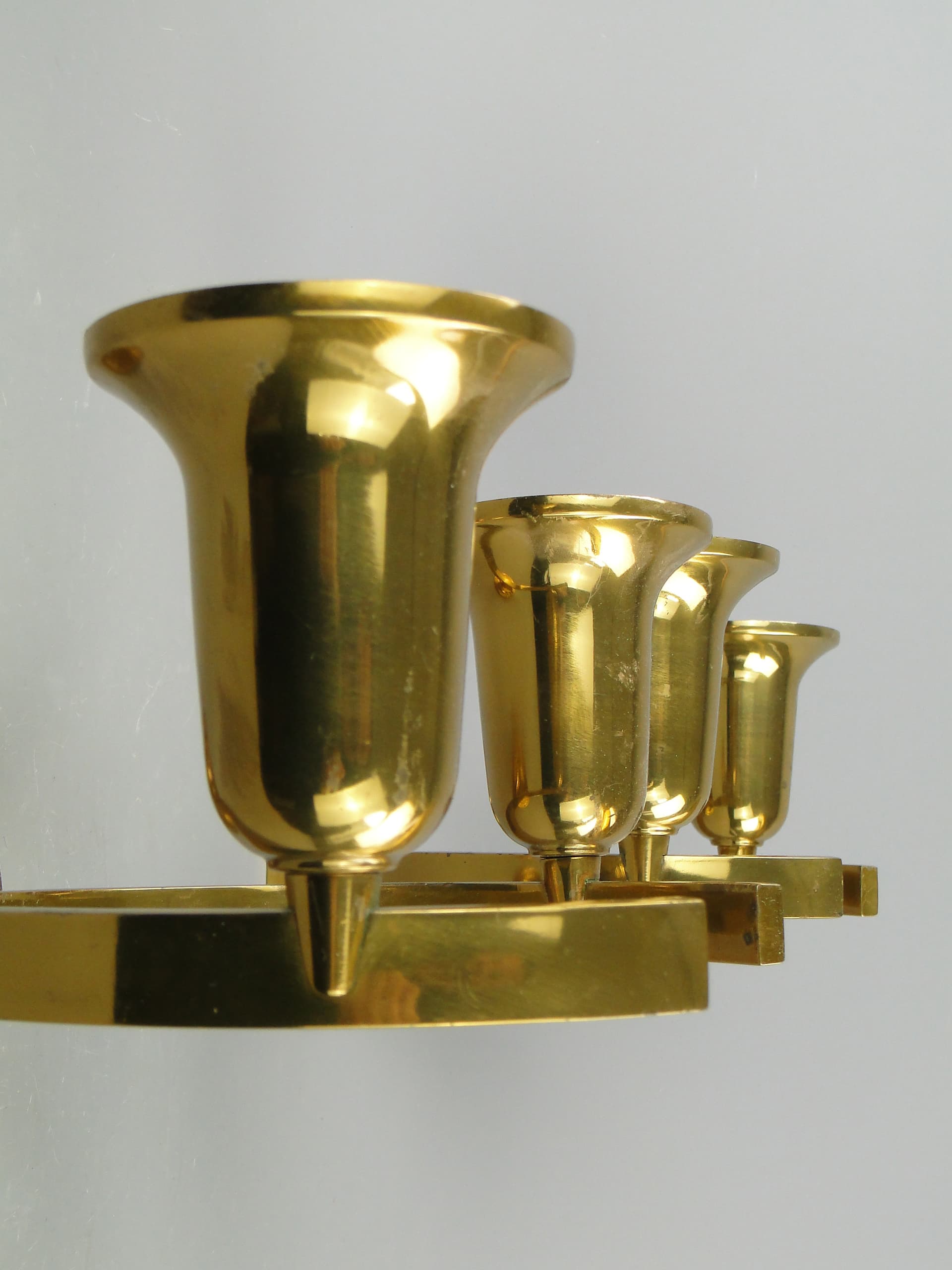 Para kinkietów Art Deco, złoty, mosiądz, Polska, lata 40. - 169630