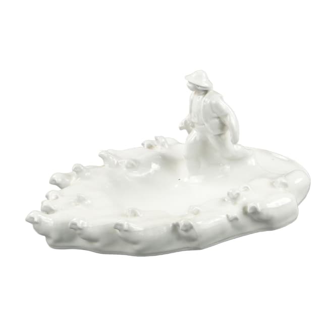 Cardholder Juhas na hali, white porcelain, by F. Kalfas, Ćmielów, Poland, 1940s. - DIMENSION