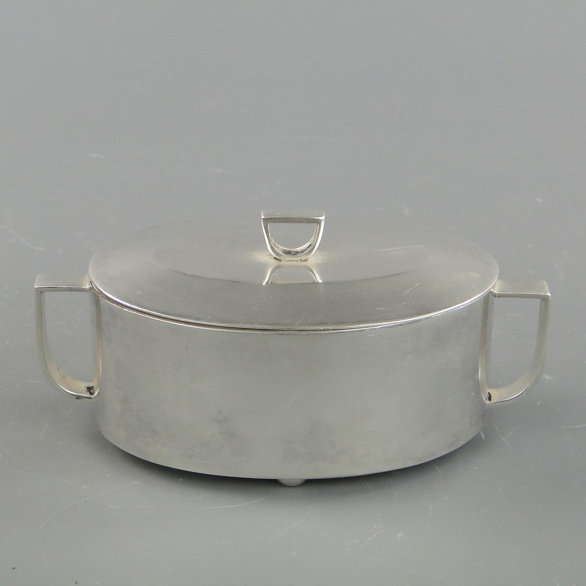 Cukiernica Art déco, srebrny, mosiądz, Polska, lata 50. - 169736