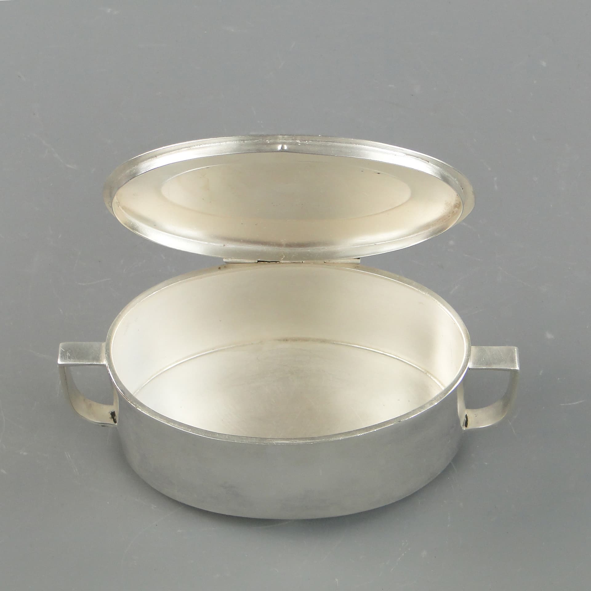 Cukiernica Art déco, srebrny, mosiądz, Polska, lata 50. - 169733