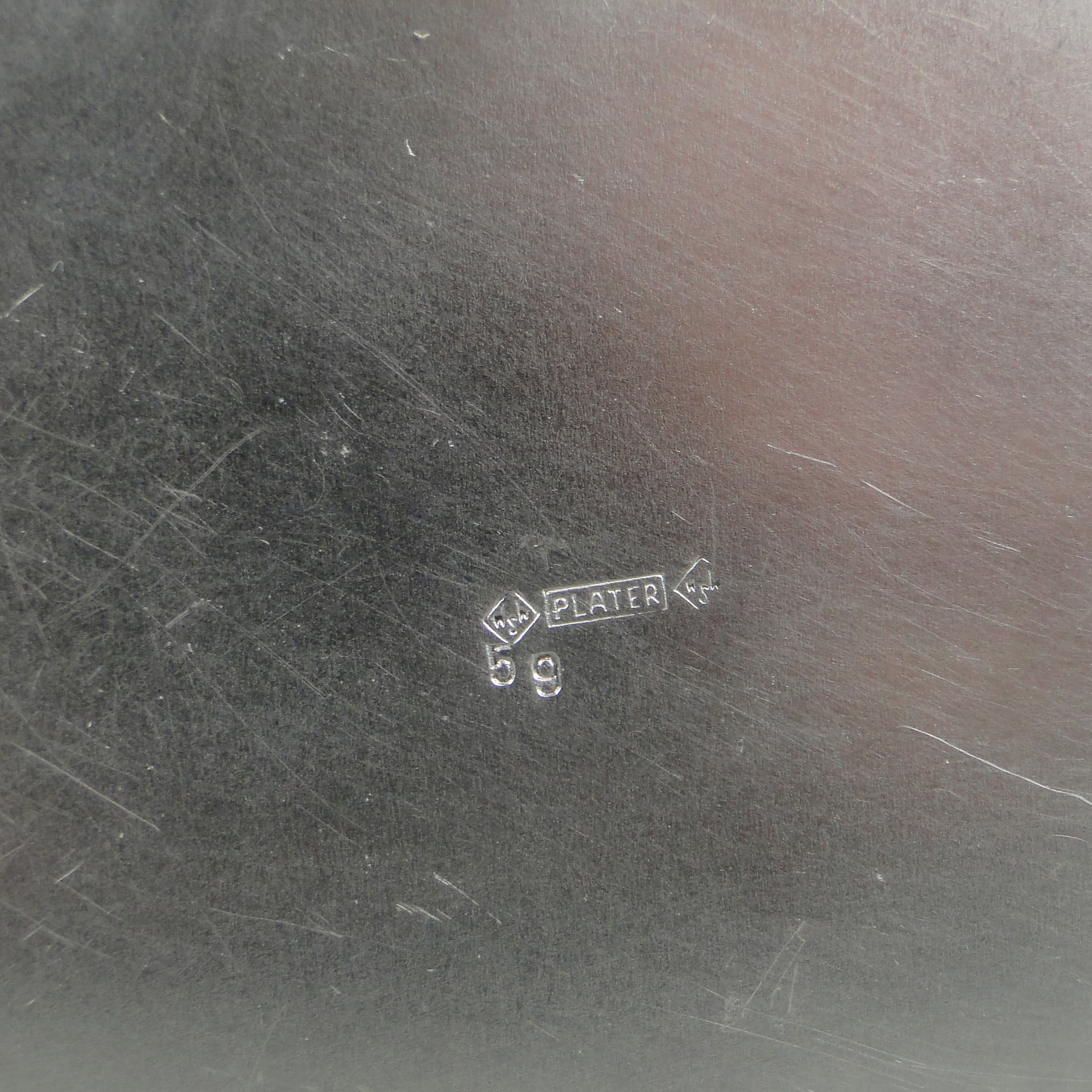 Cukiernica Art déco, srebrny, mosiądz, Polska, lata 50. - 169734