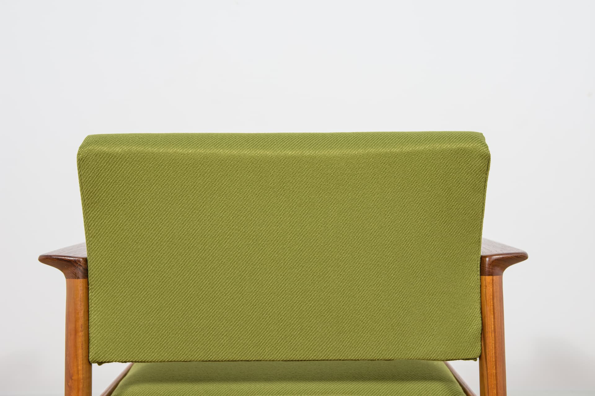Fotel, tkanina zielona, teak, Dania, lata 60. - 169752