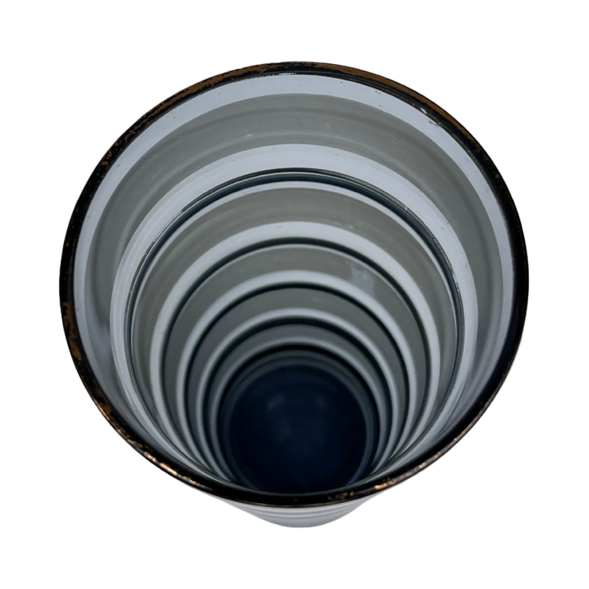 Cylindrical vase, grey glass gilt, Germany, 1970s. - 169767