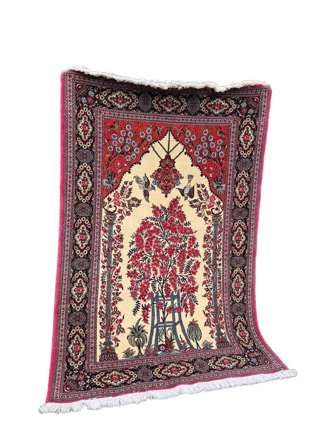Rug Ghoum, multicolor wool, Iran - DIMENSION