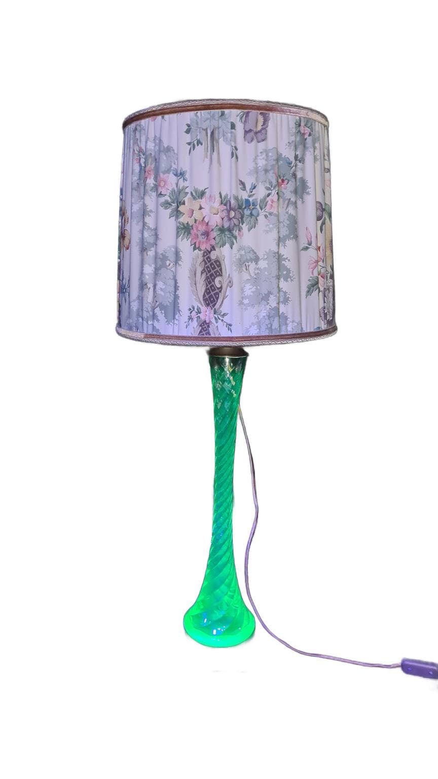 Table lamp, Art Deco, turquoise, uranium glass, 1930s.