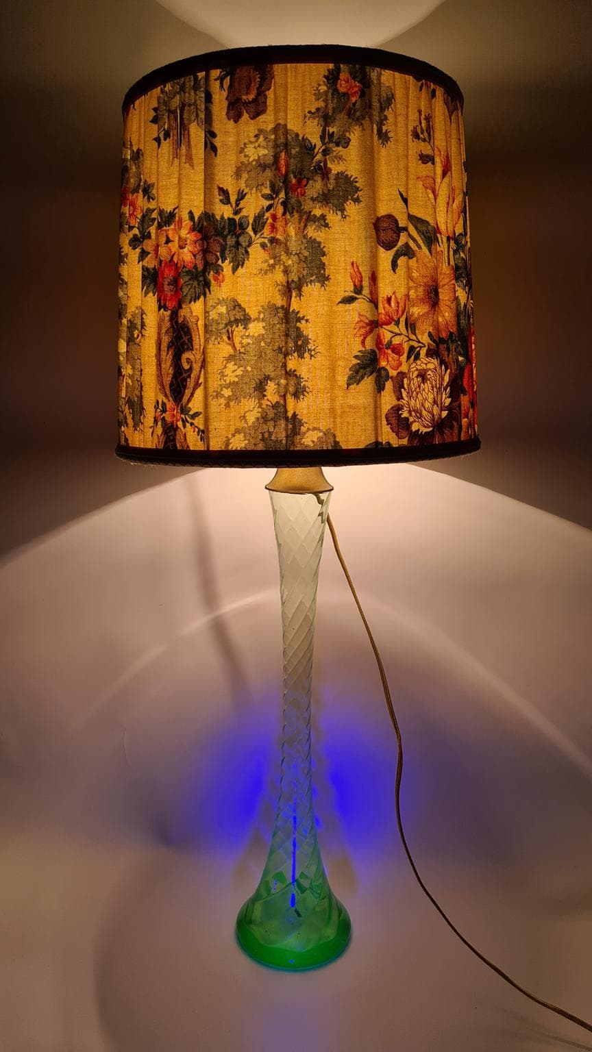 Table lamp, Art Deco, turquoise, uranium glass, 1930s. - 170127