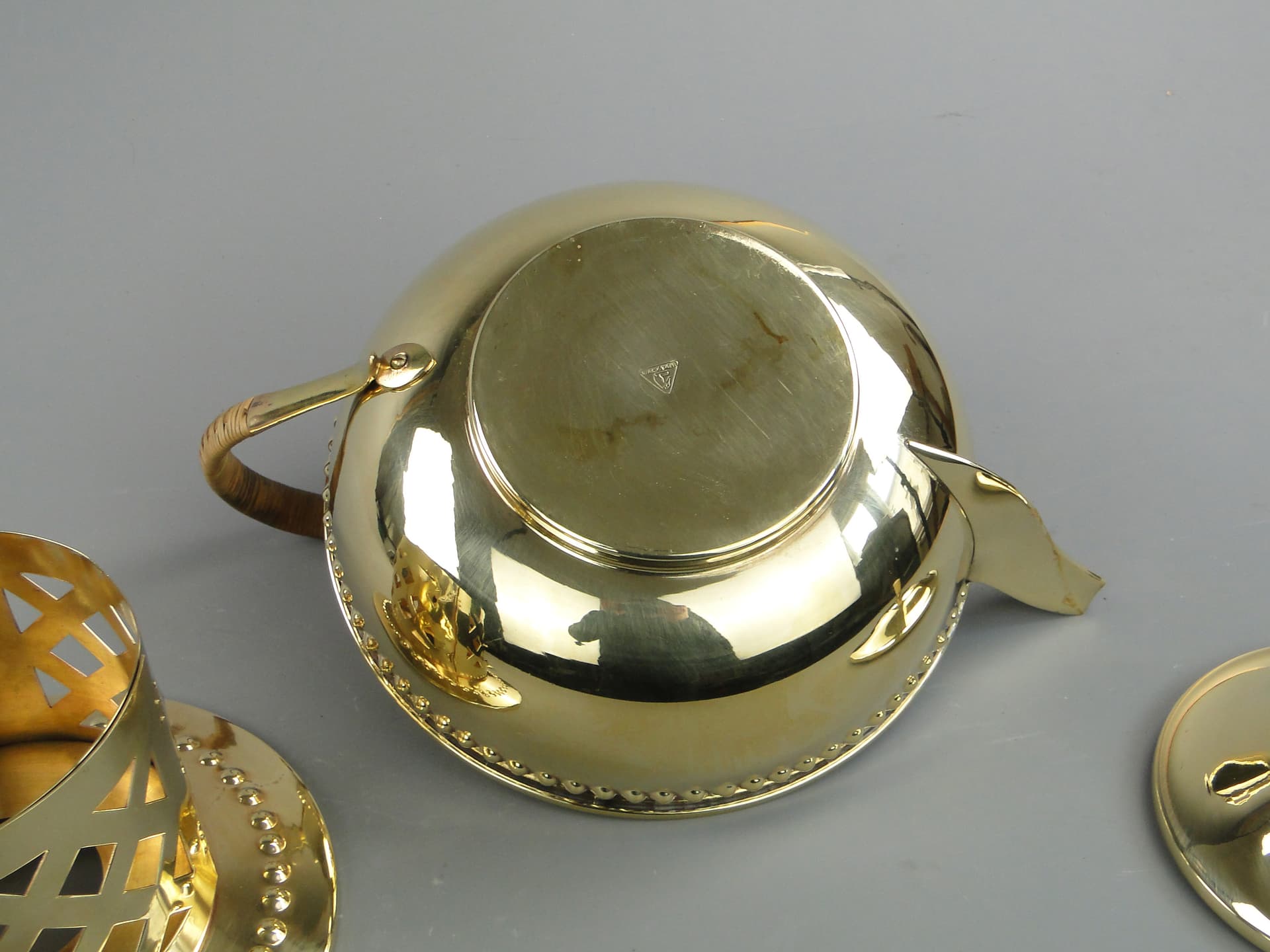 Buliera secesyjna, złoty mosiądz, WMF, Niemcy, początek XX w. - 170175