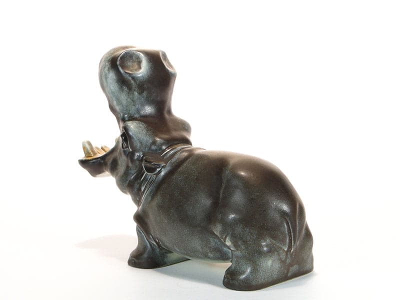 Figura hipopotama, ceramika szara, proj. D. Urbach, Czechy, lata 30. - 170176