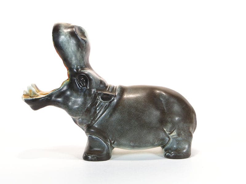 Figura hipopotama, ceramika szara, proj. D. Urbach, Czechy, lata 30. - 170180