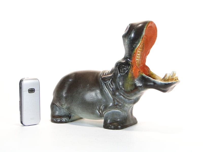 Figura hipopotama, ceramika szara, proj. D. Urbach, Czechy, lata 30. - 170178