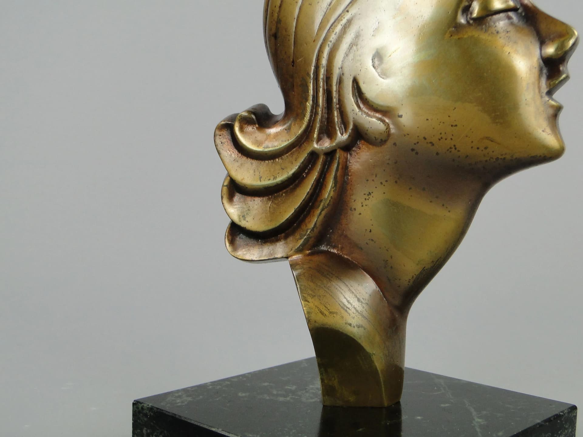 Płaskorzeźba Ekstaza, Art Deco, brąz złoty, Francja, lata 30. - 11137