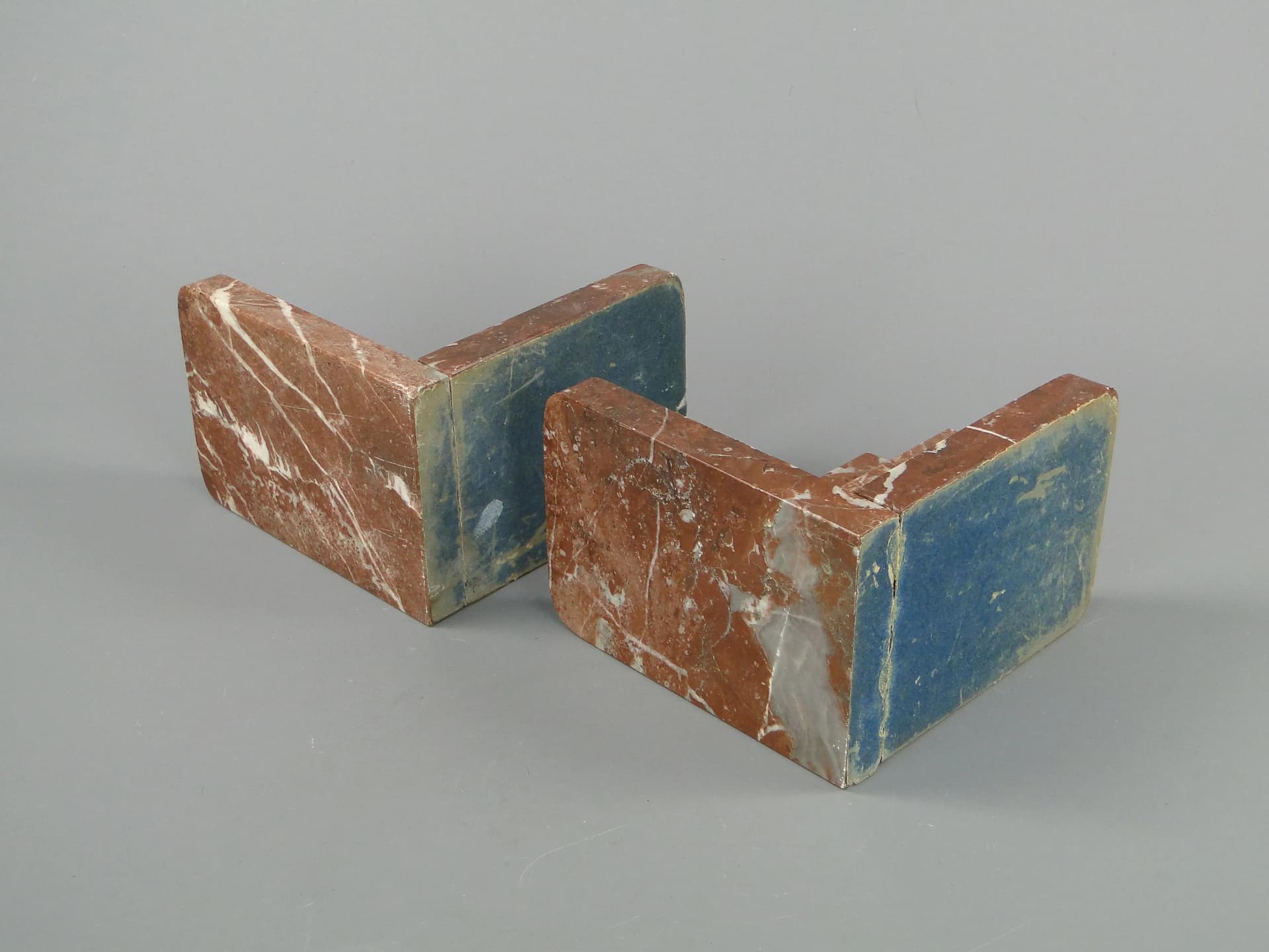 Podpórki do książek Art Deco, marmur czerwony, Niemcy, lata 20. - 11132