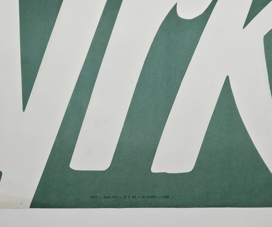 Cyrk clown on a green background (Original circus poster), by B. Bocianowski, 1968 - 170694