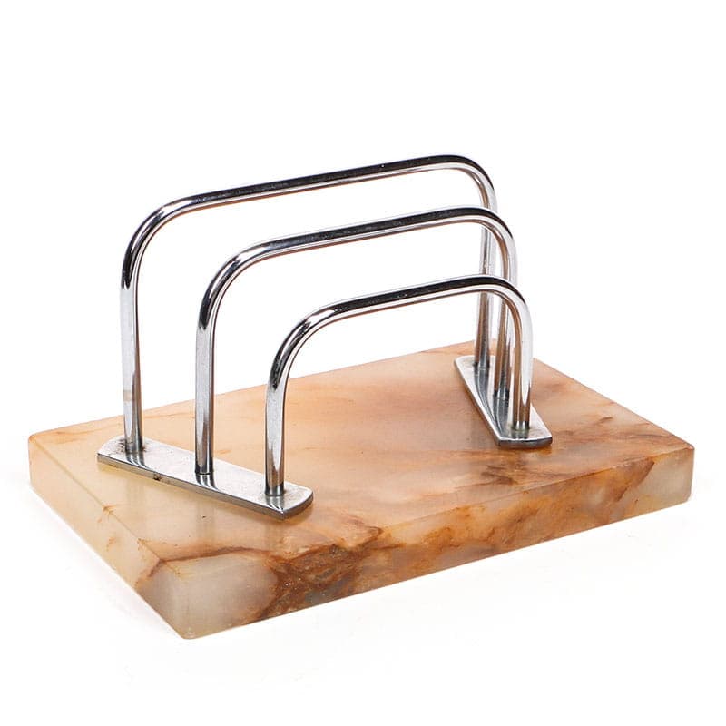 Listownik Art Deco lata 20 XX w chrom i onyks - 170337