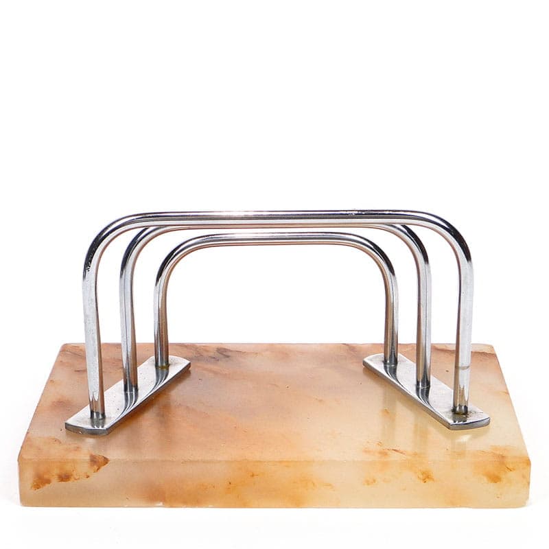 Listownik Art Deco lata 20 XX w chrom i onyks - 170335