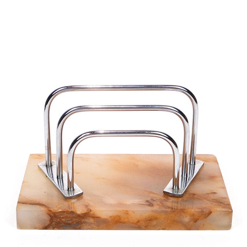 Listownik Art Deco lata 20 XX w chrom i onyks