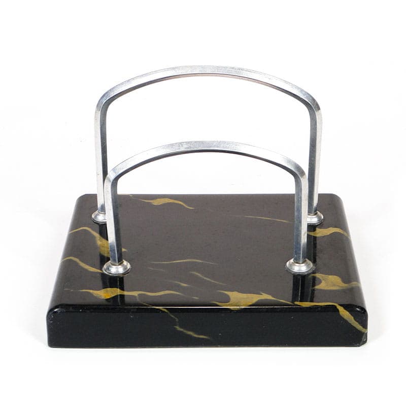 Listownik Art Deco lata 20 XX w marmur i biały metal - 170363