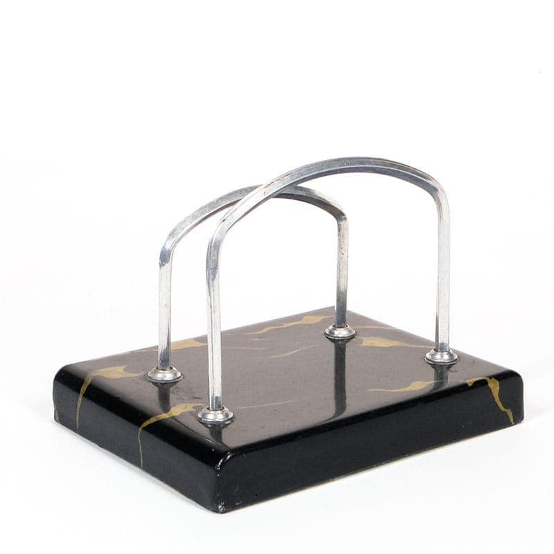 Listownik Art Deco lata 20 XX w marmur i biały metal - 170361