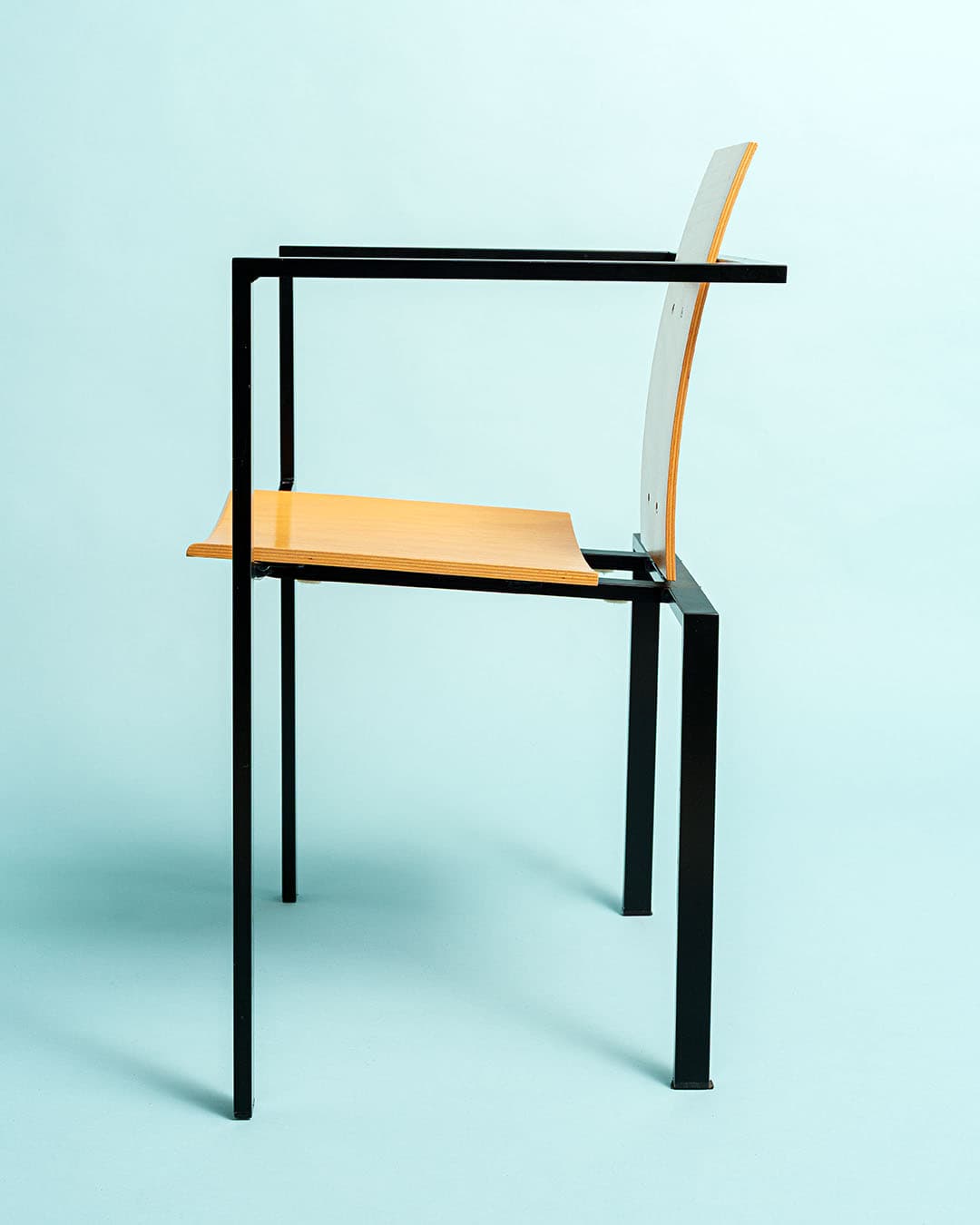 Chair Trix, plywood, black metal, by K. F. Förster, Germany, 1980s. - 170371