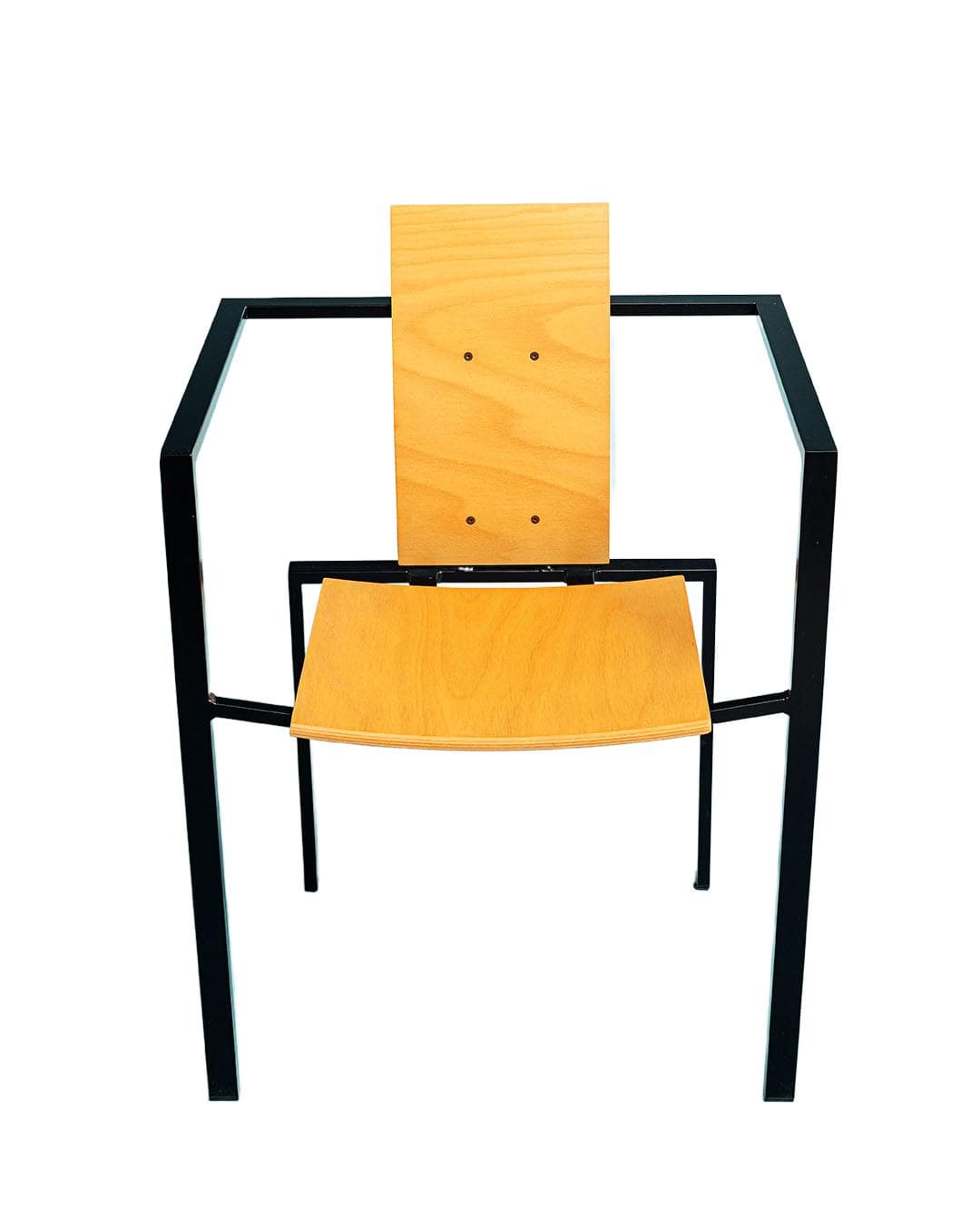 Chair Trix, plywood, black metal, by K. F. Förster, Germany, 1980s.