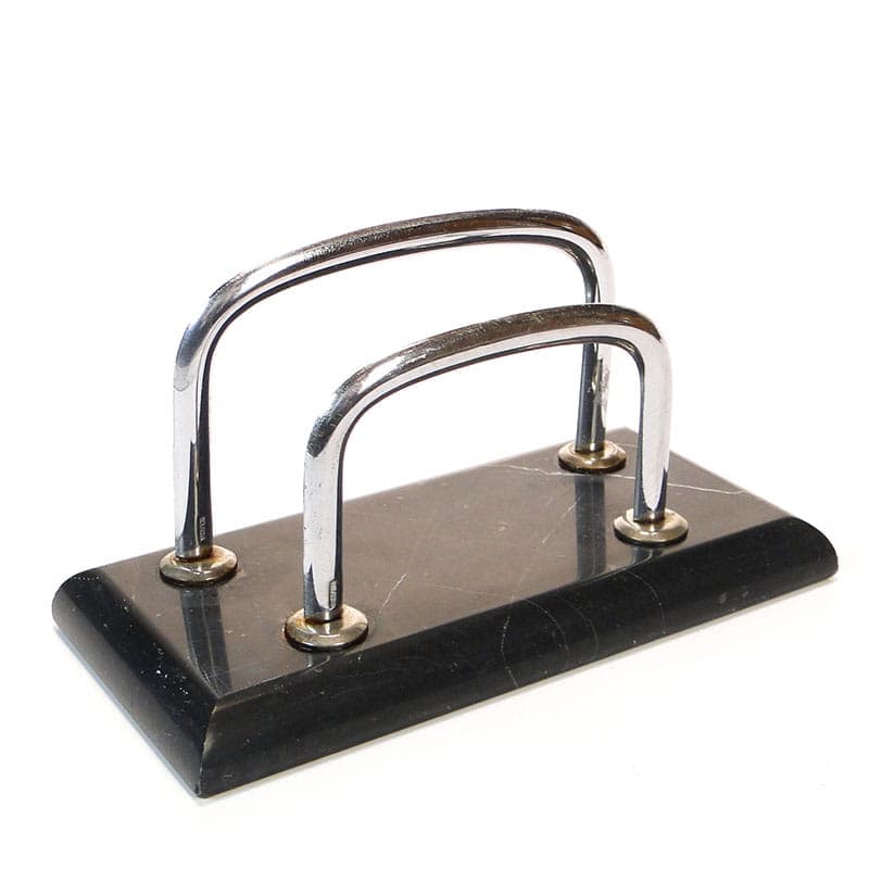 Listownik Art Deco lata 20, nikiel i marmur, Belgia.