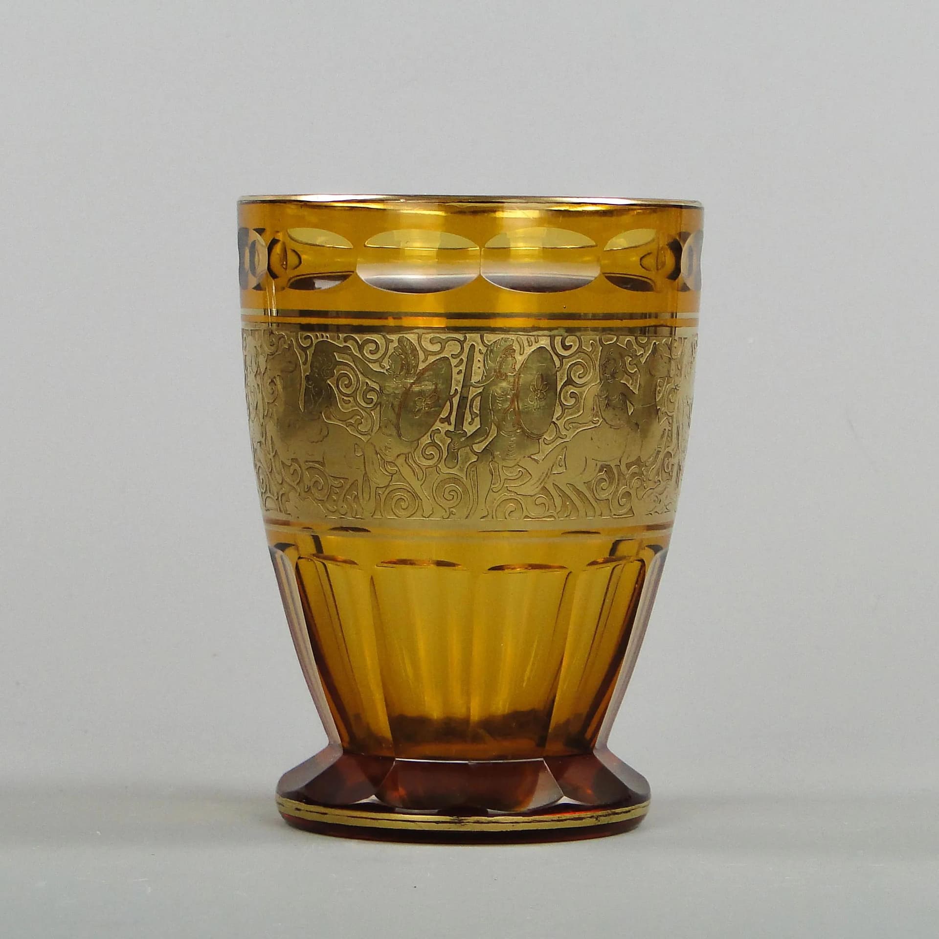 Wazon art déco, topazowy, kryształ, Moser, Czechy, lata 20. - 11087