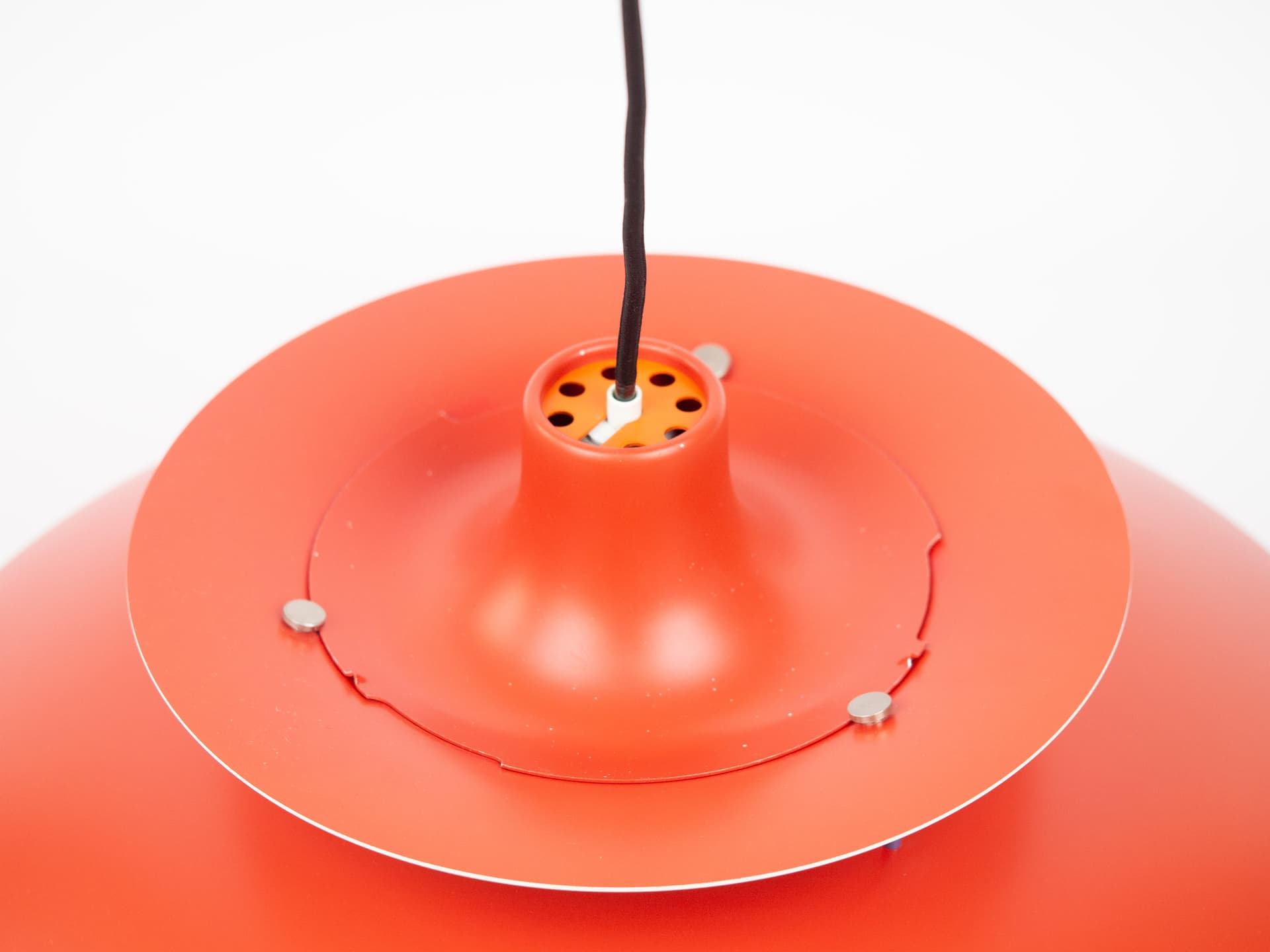 Lampa wisząca PH 5, pomarańczowy, metal, proj. P. Henningsen, Louis Poulsen, Dania, lata 90. - 170480