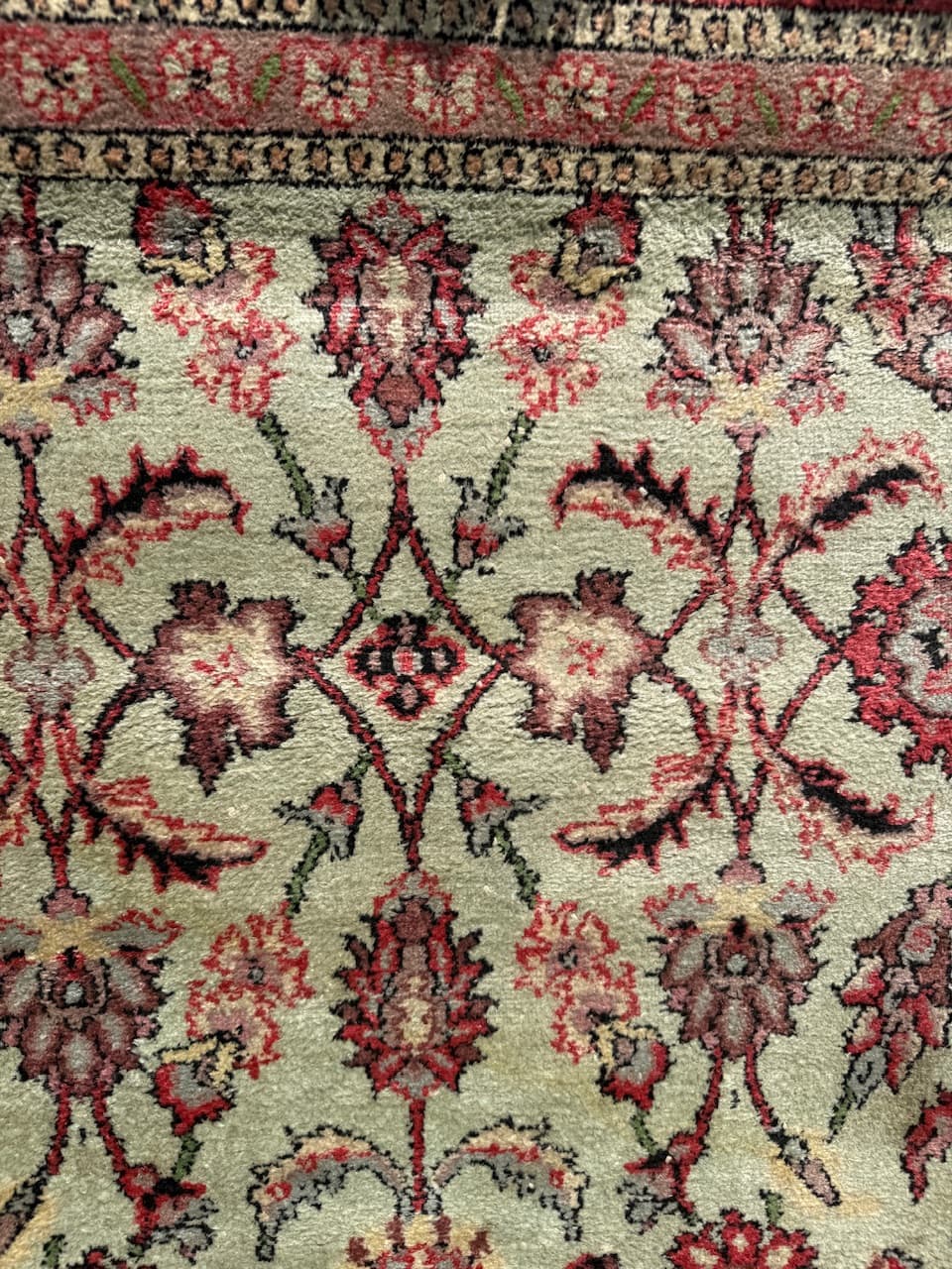 Rug Ghoum, ivory, silk, India - 170555