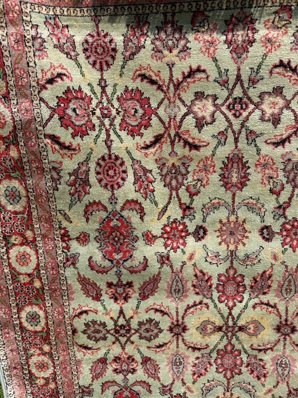 Rug Ghoum, ivory, silk, India - 170554