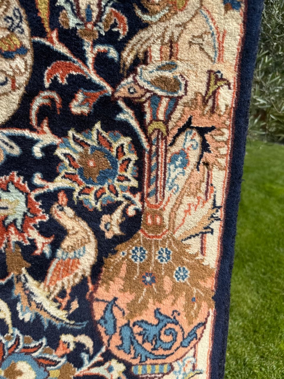 Chodnik Kaszmar, granatowy, wełna, Iran - 170571