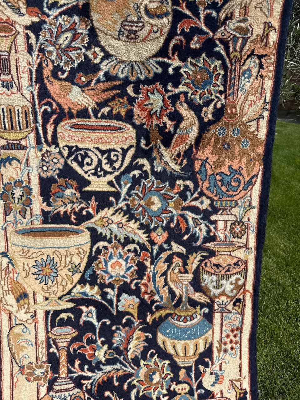 Chodnik Kaszmar, granatowy, wełna, Iran - 170574