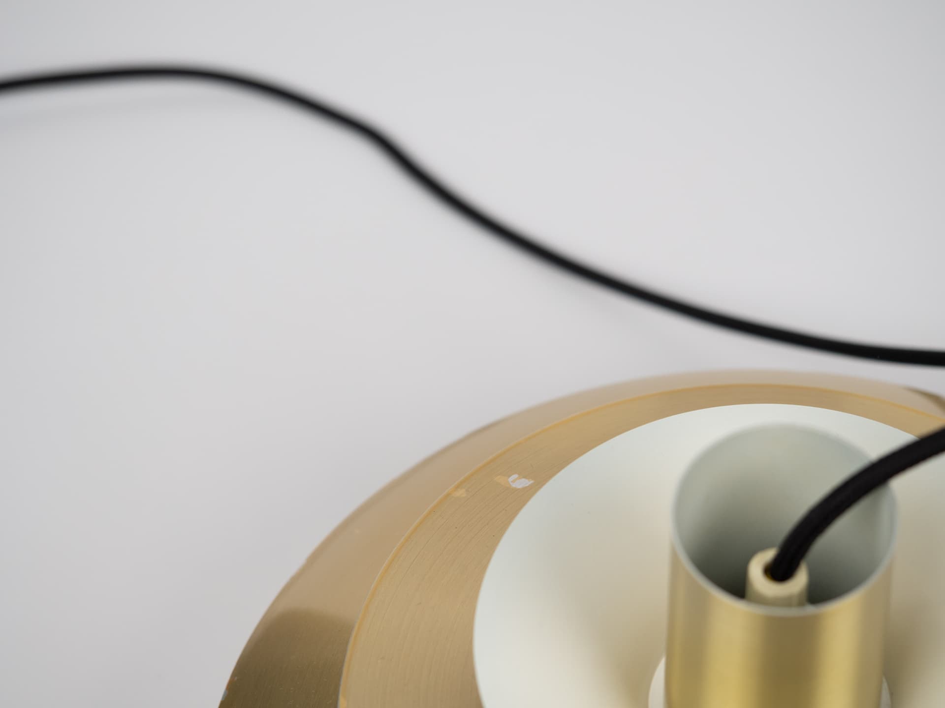 Golden Aluminum Verona Pendant Lamp, by K. Wiborg for Jeka, Denmark, 1980s - 170604