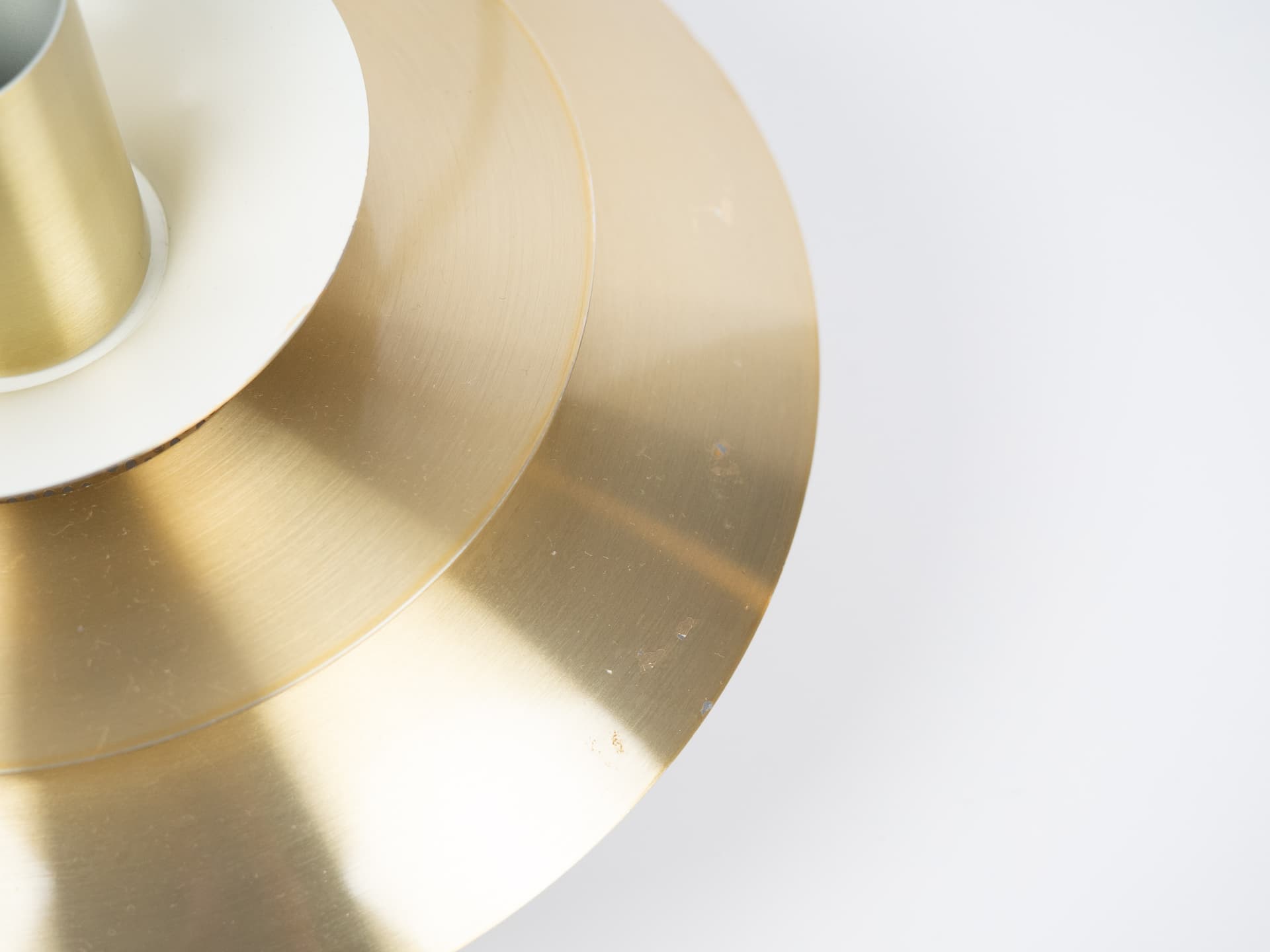 Golden Aluminum Verona Pendant Lamp, by K. Wiborg for Jeka, Denmark, 1980s - 170602