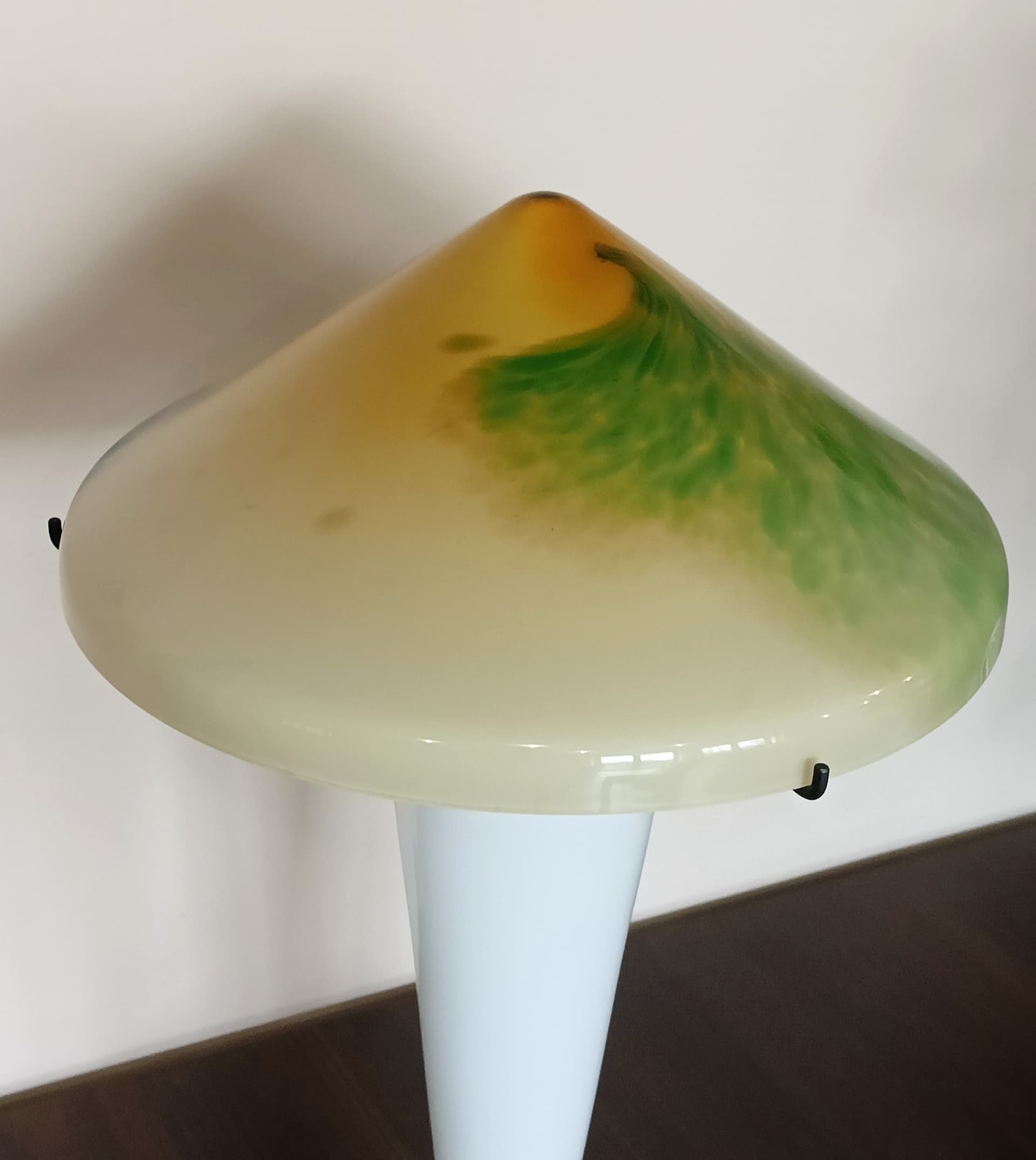 Lampa stołowa, grzybek, multikolor, szkło, Czechosłowacja, lata 70. - 170614