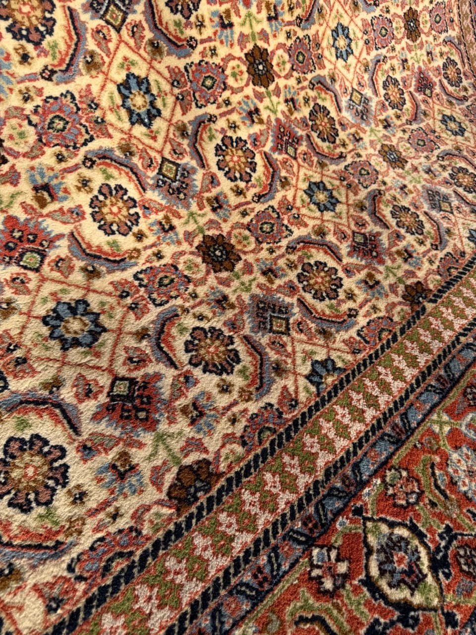 Rug Indo Mir Herati, beige wool, India - 170671