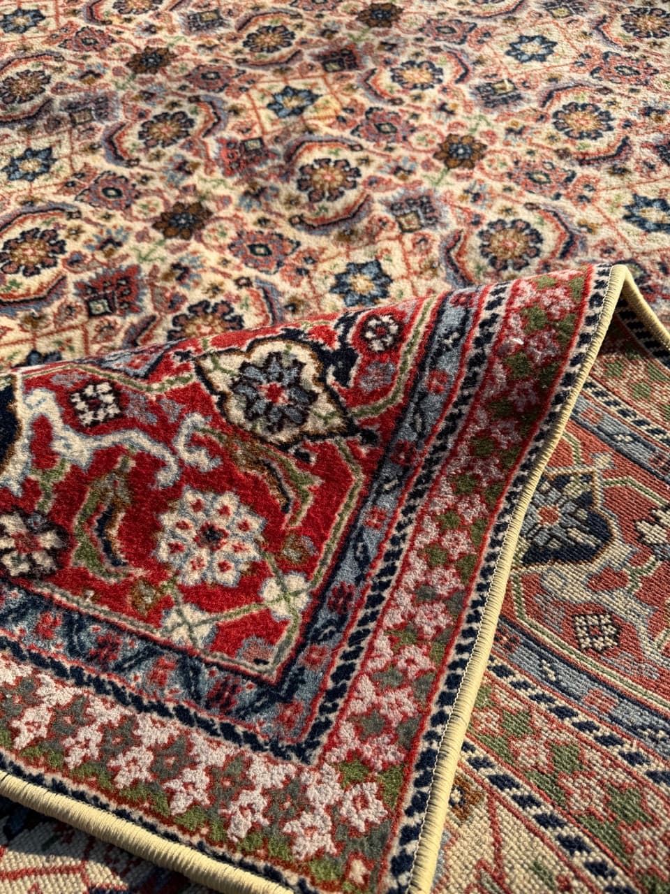 Rug Indo Mir Herati, beige wool, India - 170676