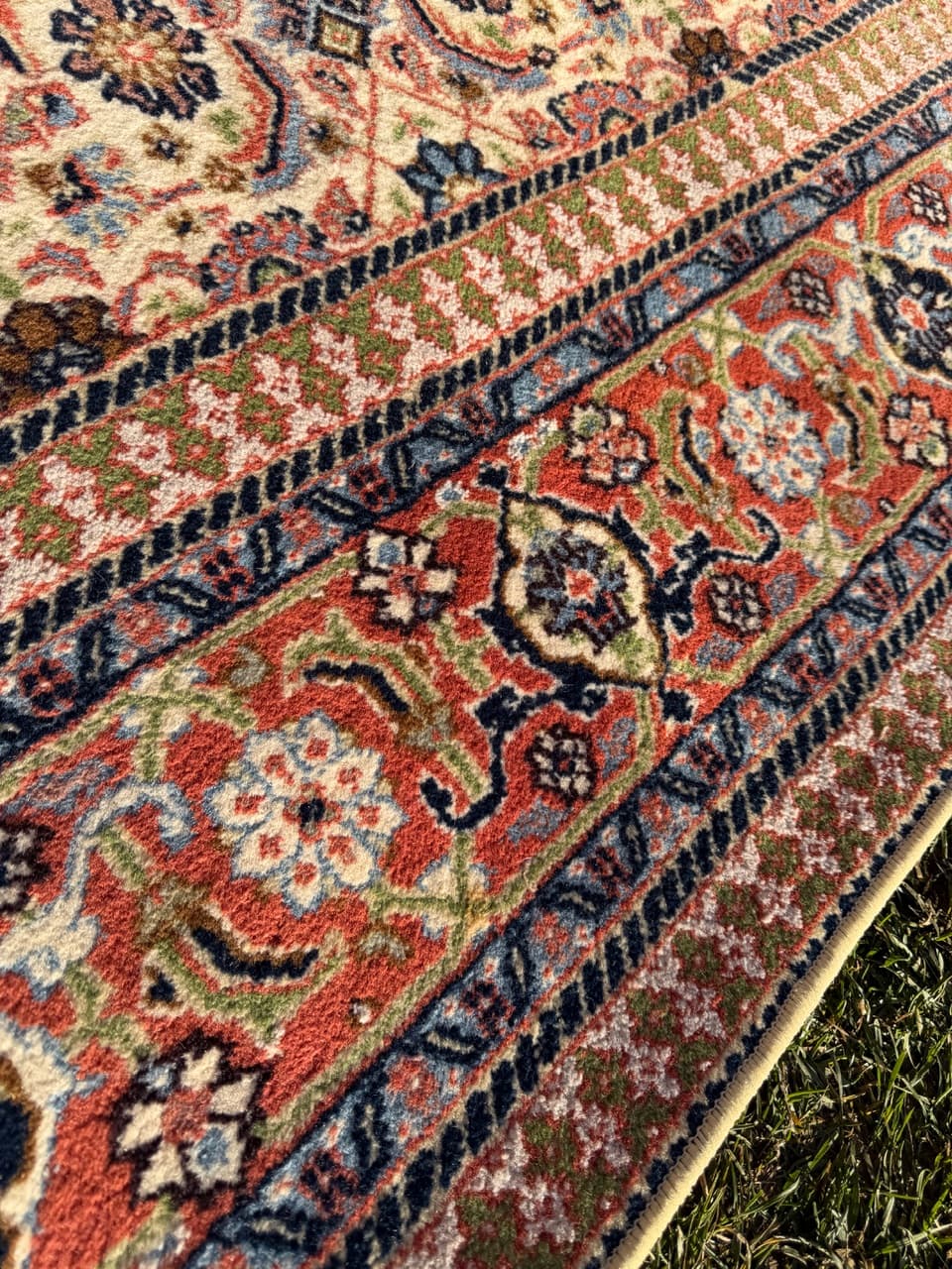 Rug Indo Mir Herati, beige wool, India - 170672