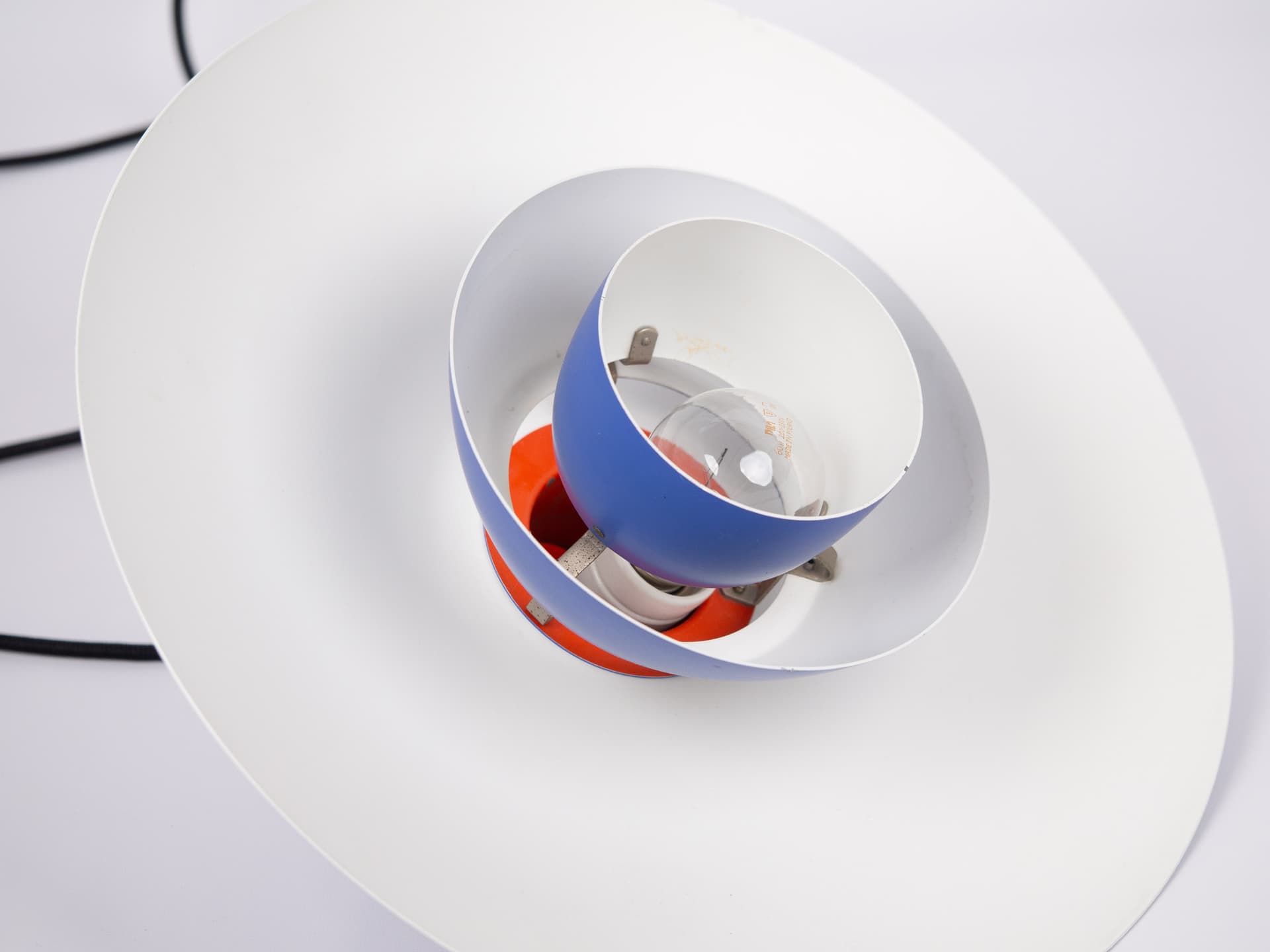 Lampa wisząca PH 4/3, niebieska, proj. P. Henningsen, Louis Poulsen, Dania, lata 60. - 170725