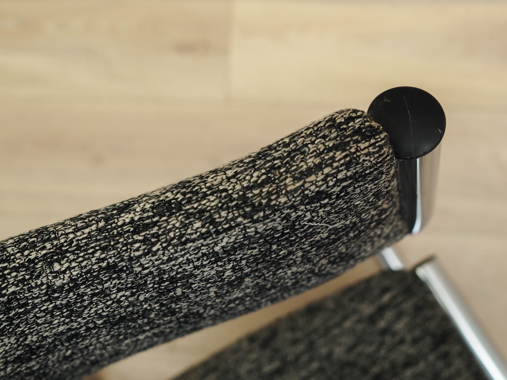 Komplet sześciu krzeseł, szary, metal chromowany, Włochy, lata 80. - 170799