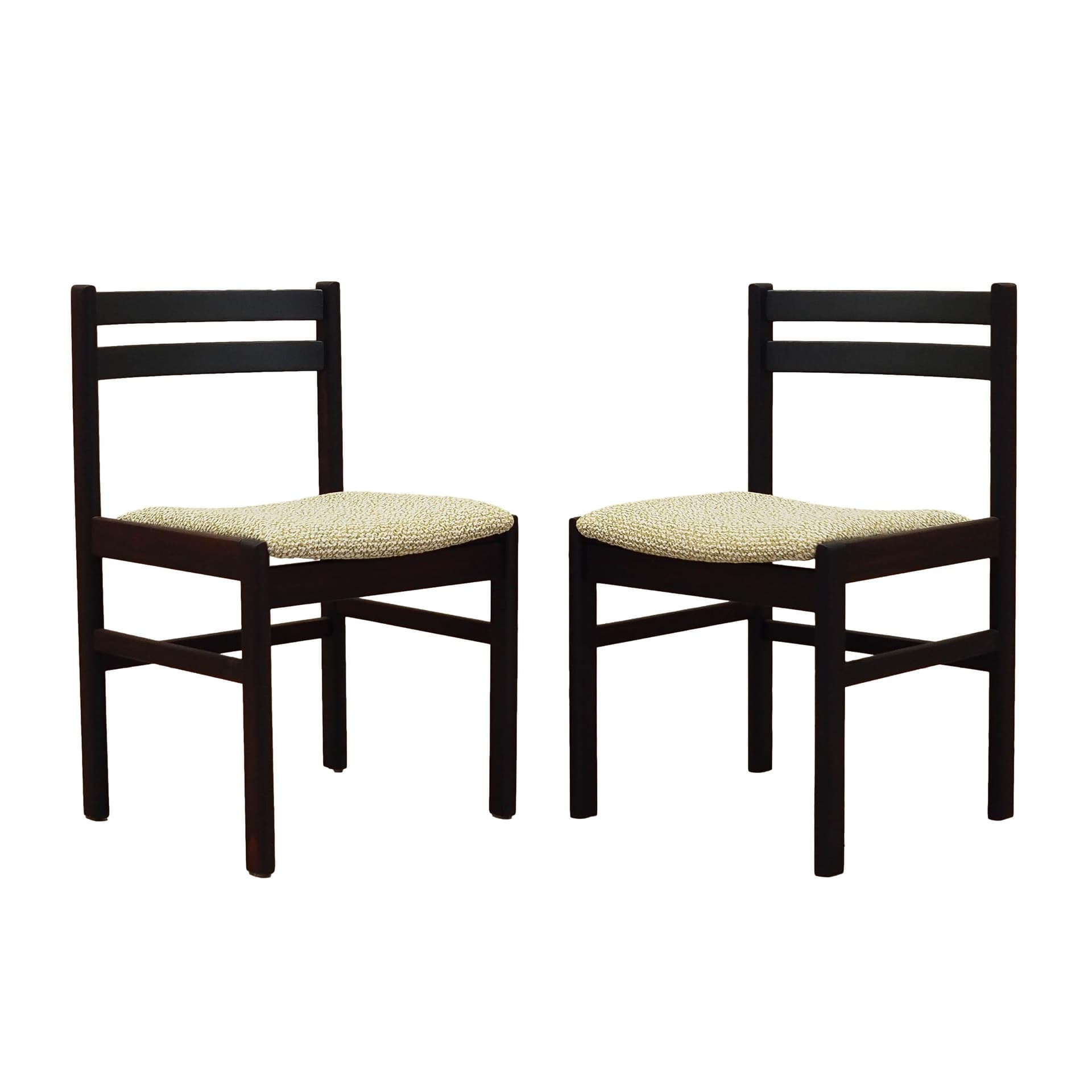 Set of two chairs, dark brown rosewood, Denmark, 1970s.