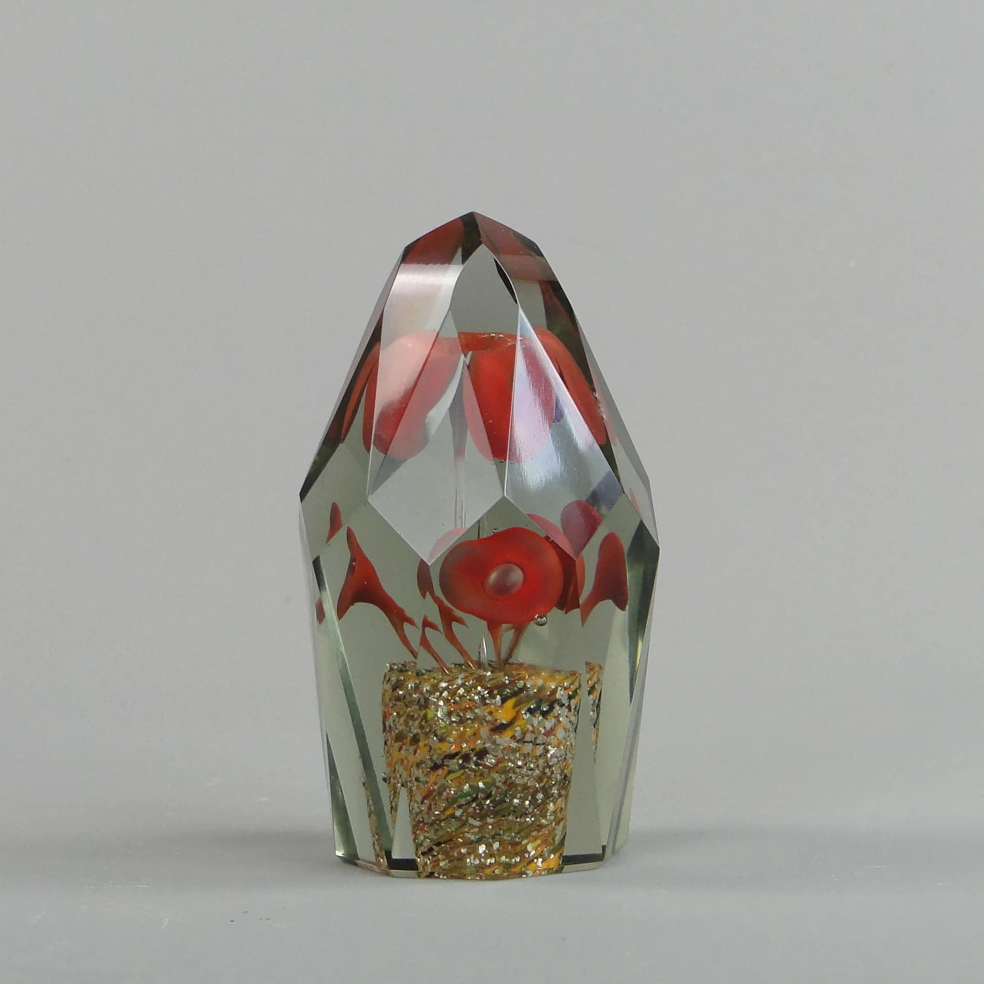 Przycisk do papieru, secesja, szkło kryształowe transparentny, Austro-Węgry, początek XX wieku - 11298